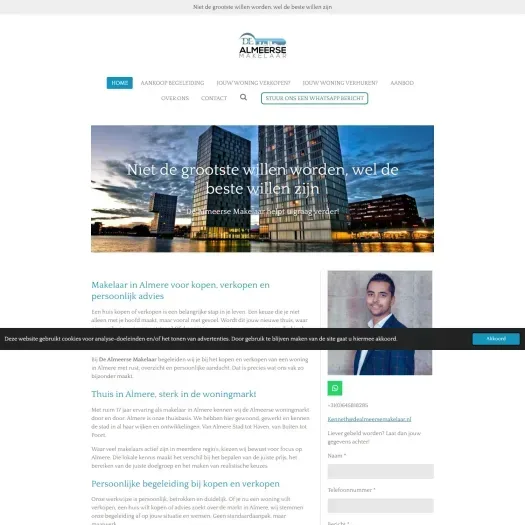 Screenshot of the website of www.dealmeersemakelaar.nl