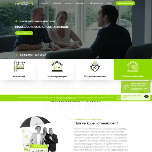 Screenshot of the website of www.debestvanstaveren.nl