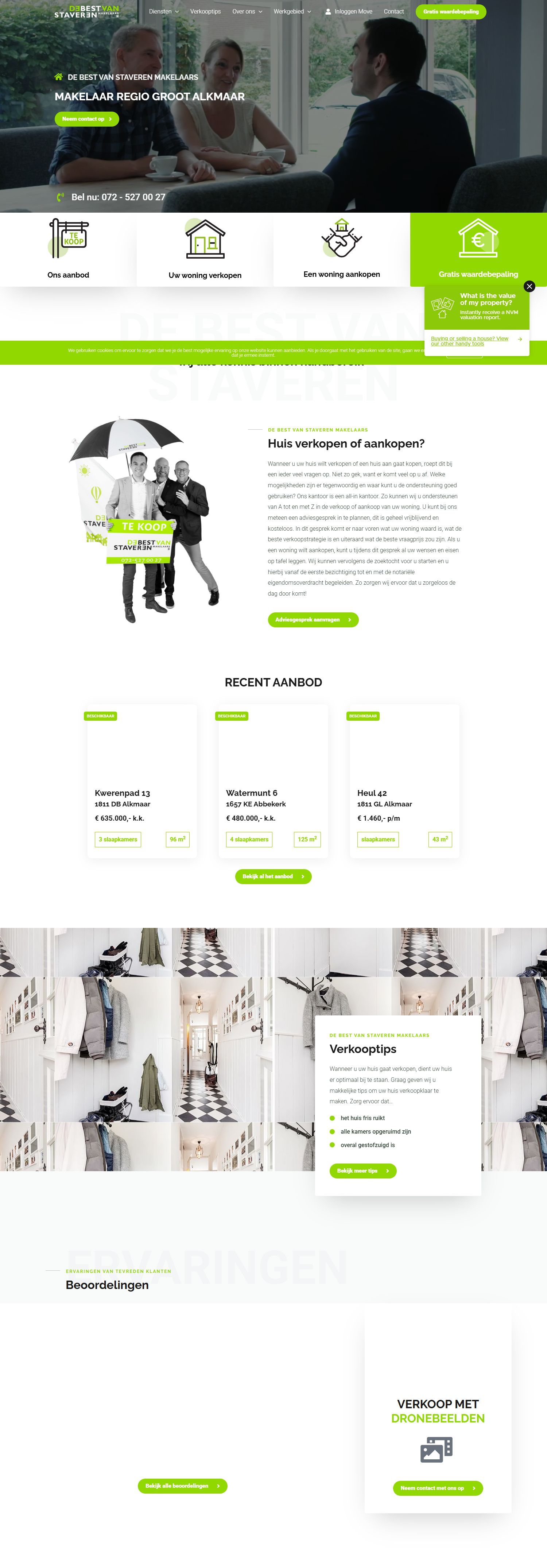 Screenshot der Website von www.debestvanstaveren.nl