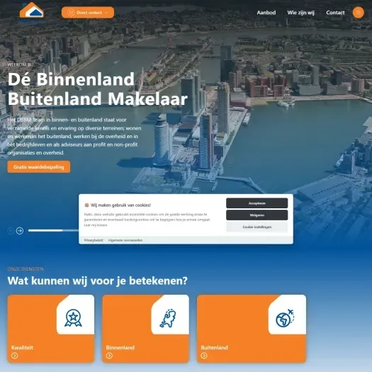 Screenshot van de website van www.dbbm.nl