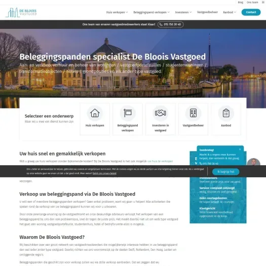 Capture d'écran du site web de www.deblooisvastgoed.nl