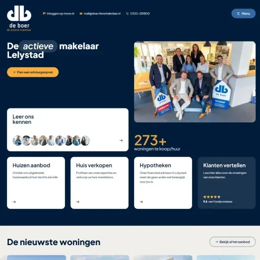 Screenshot van de website van www.deactievemakelaar.nl