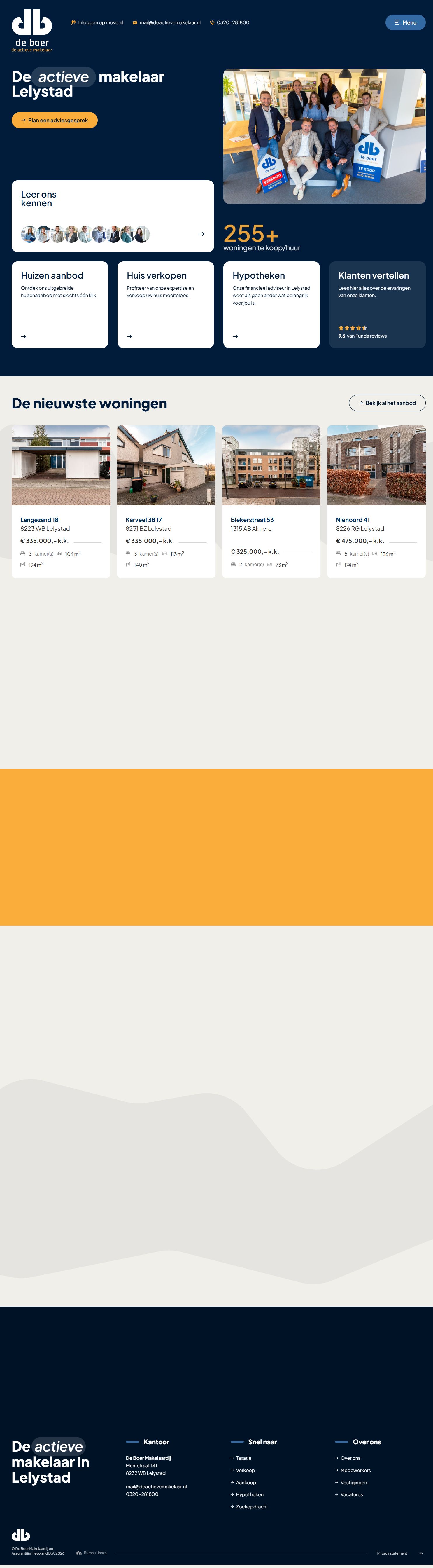 Screenshot der Website von www.deactievemakelaar.nl