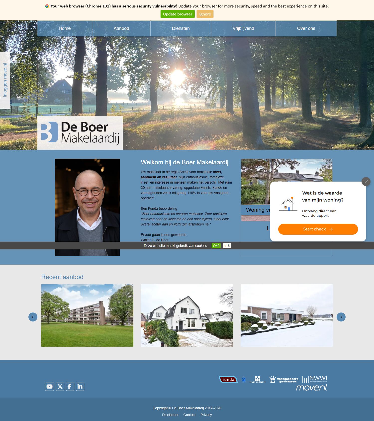 Screenshot der Website von www.deboer-makelaardij.nl