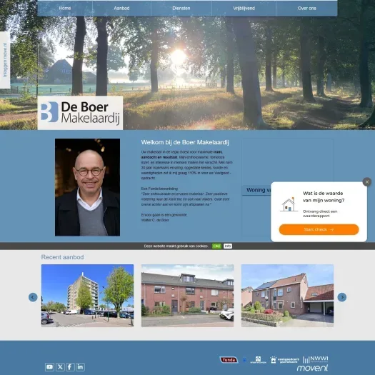 Capture d'écran du site web de www.deboer-makelaardij.nl