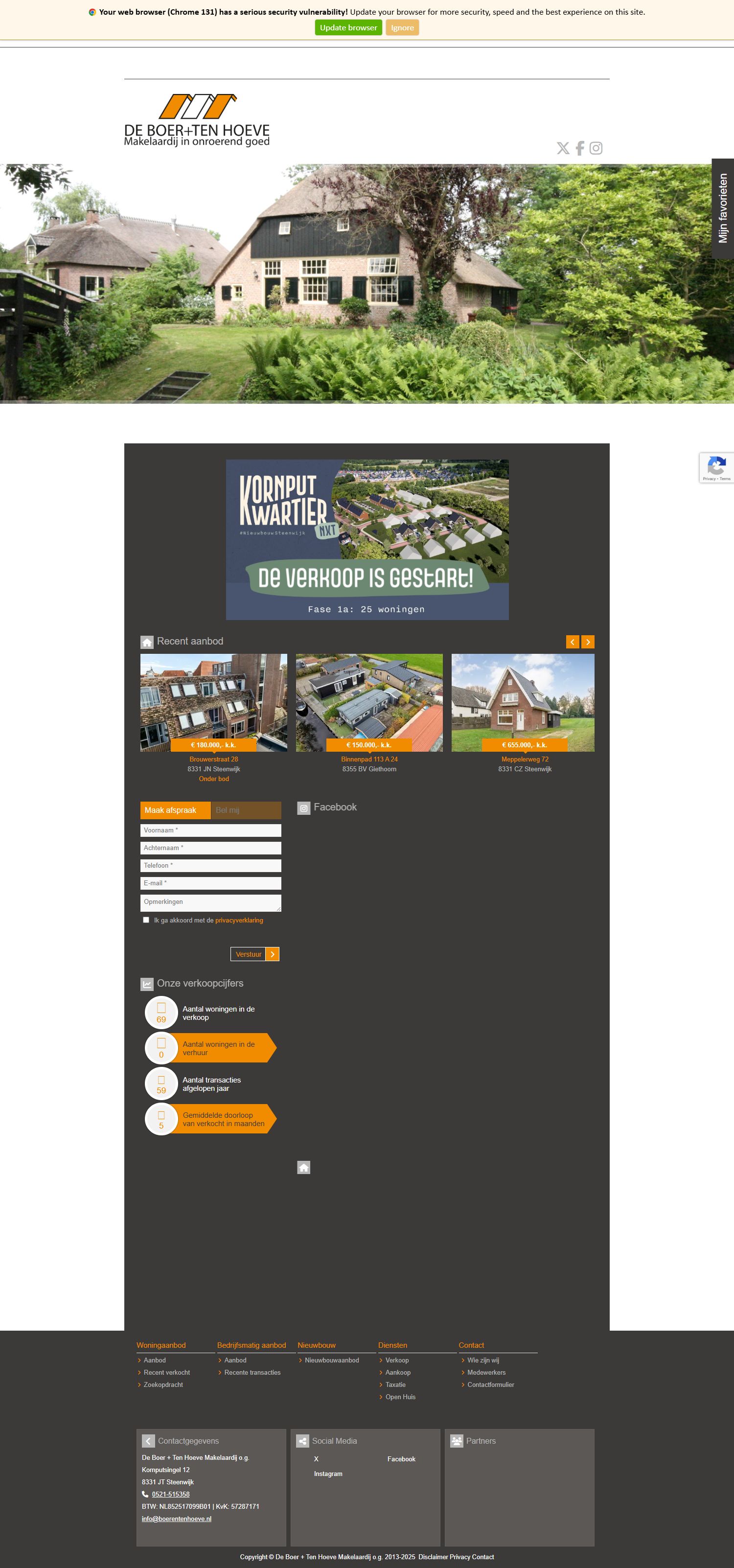 Screenshot der Website von www.boerentenhoeve.nl