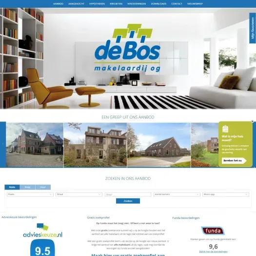 Screenshot van de website van www.debos.nl