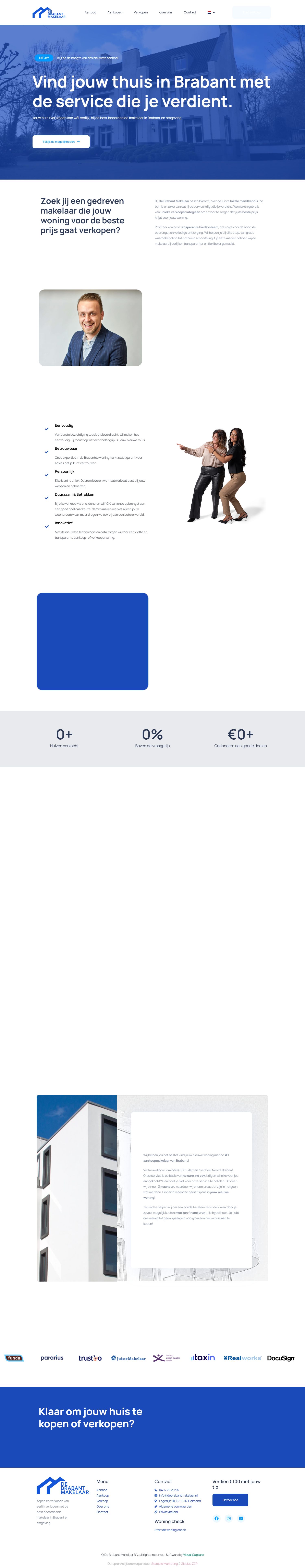 Screenshot der Website von www.debrabantmakelaar.nl