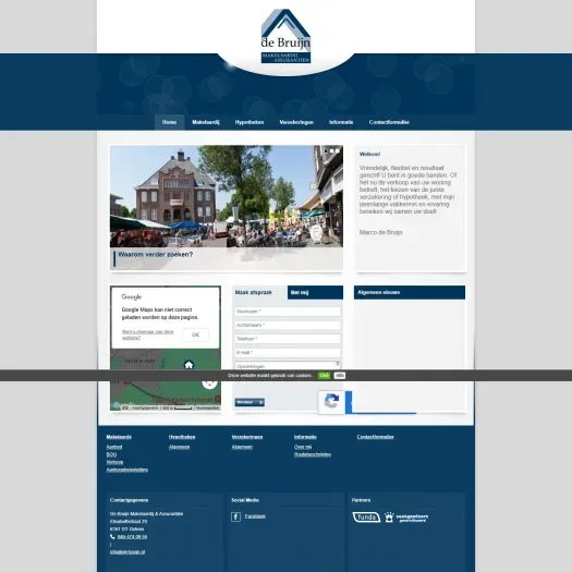 Screenshot van de website van www.de-bruijn.nl