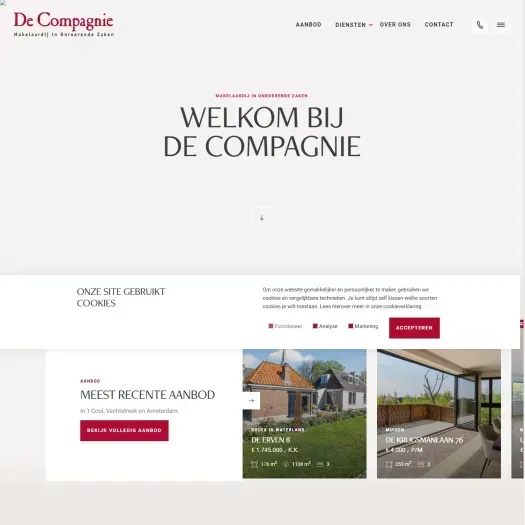 Capture d'écran du site web de www.decompagnie.nl