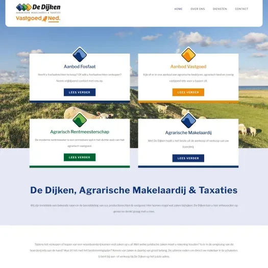 Screenshot van de website van www.dedijken.nl