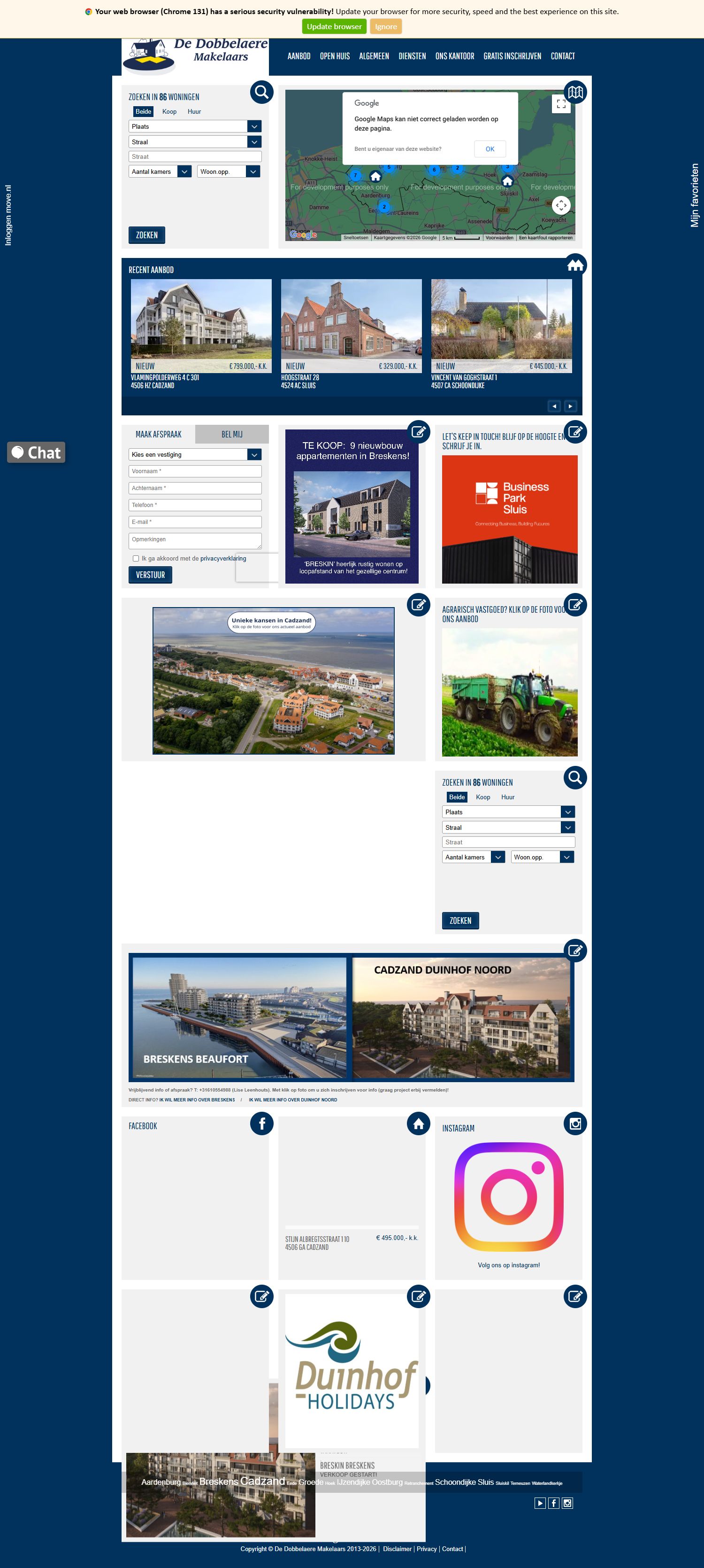 Screenshot der Website von www.dedobbelaere.nl