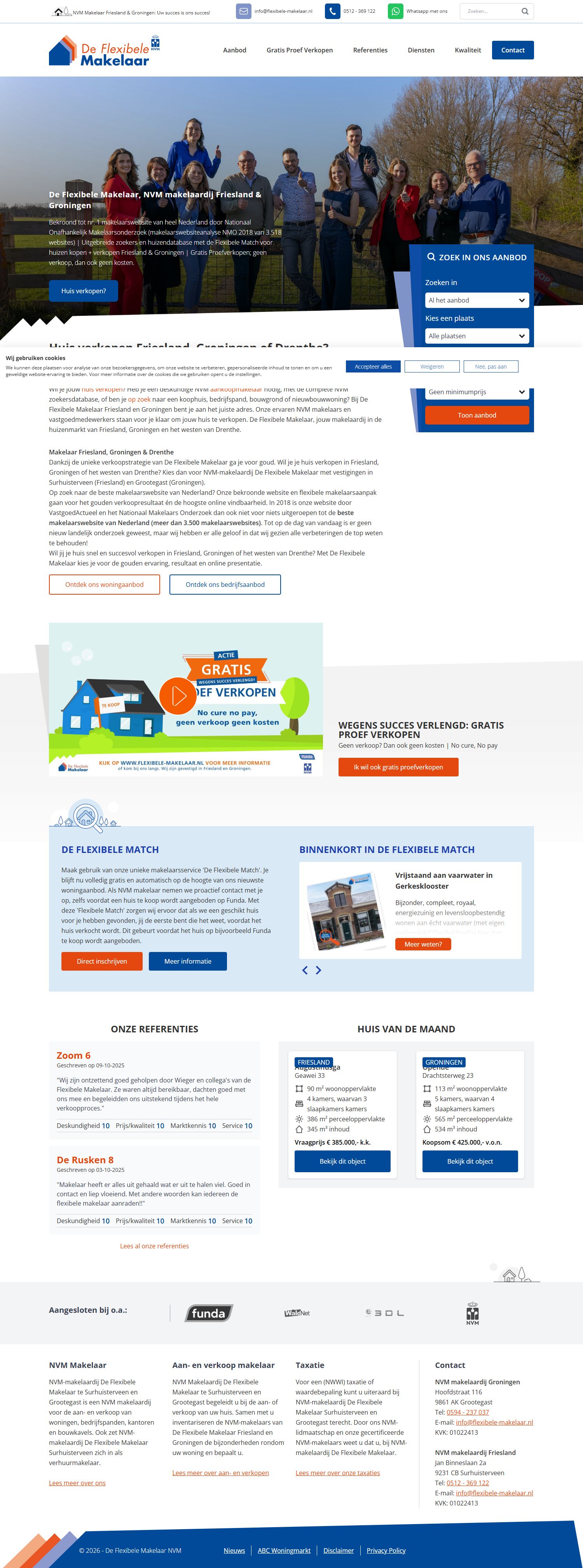 Screenshot of the website of www.flexibele-makelaar.nl