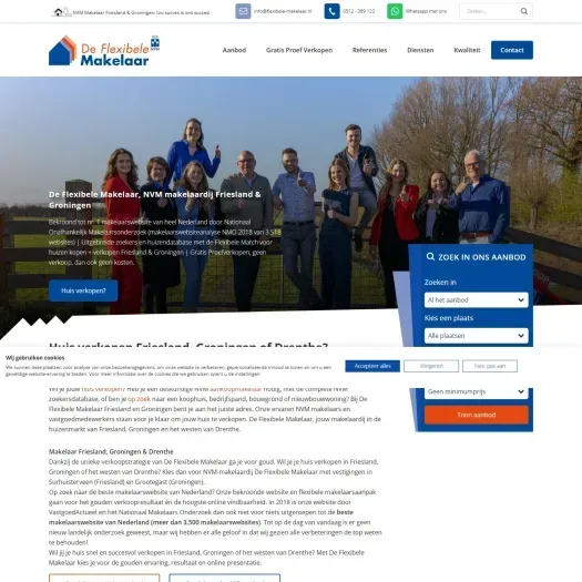 Screenshot van de website van www.flexibele-makelaar.nl