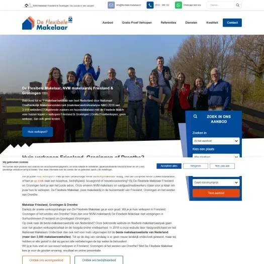 Capture d'écran du site web de flexibele-makelaar.nl