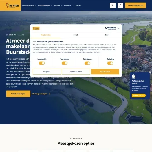 Screenshot of the website of www.degiermakelaars.nl