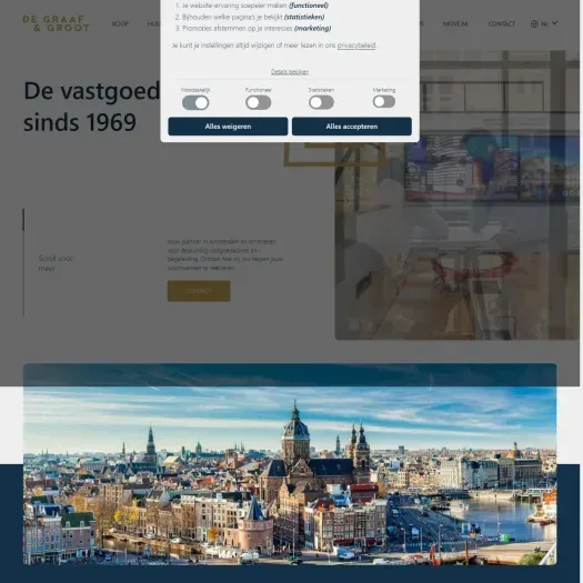 Screenshot van de website van www.degraafengroot.nl