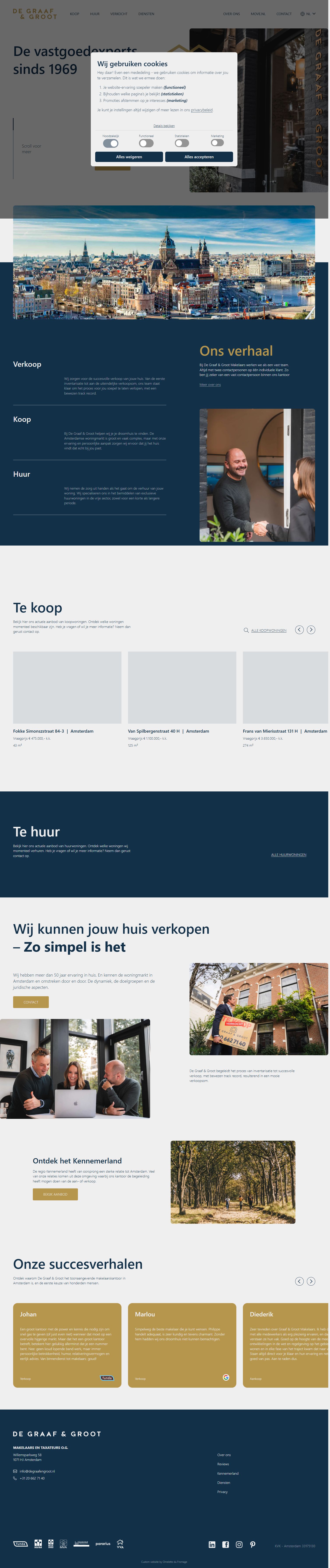 Screenshot der Website von www.degraafengroot.nl