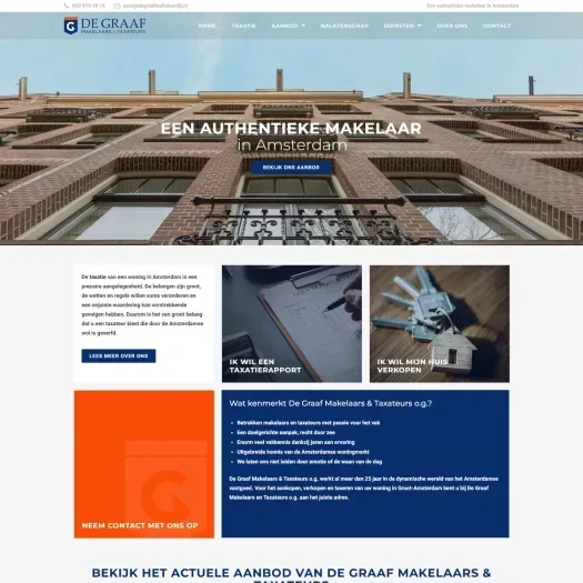 Screenshot van de website van www.degraafmakelaardij.nl