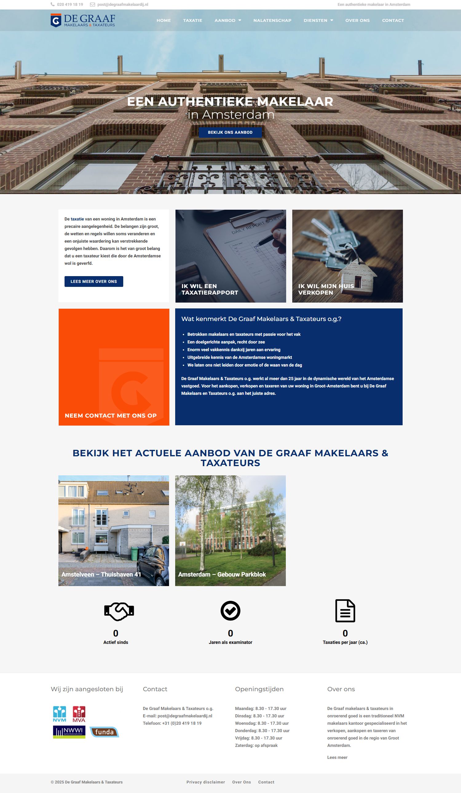 Screenshot der Website von www.degraafmakelaardij.nl