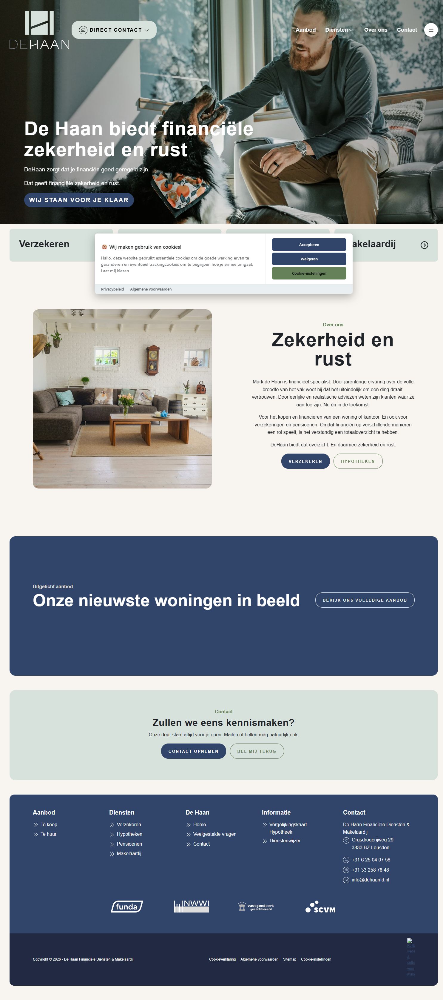 Screenshot of the website of www.deha-fa.nl