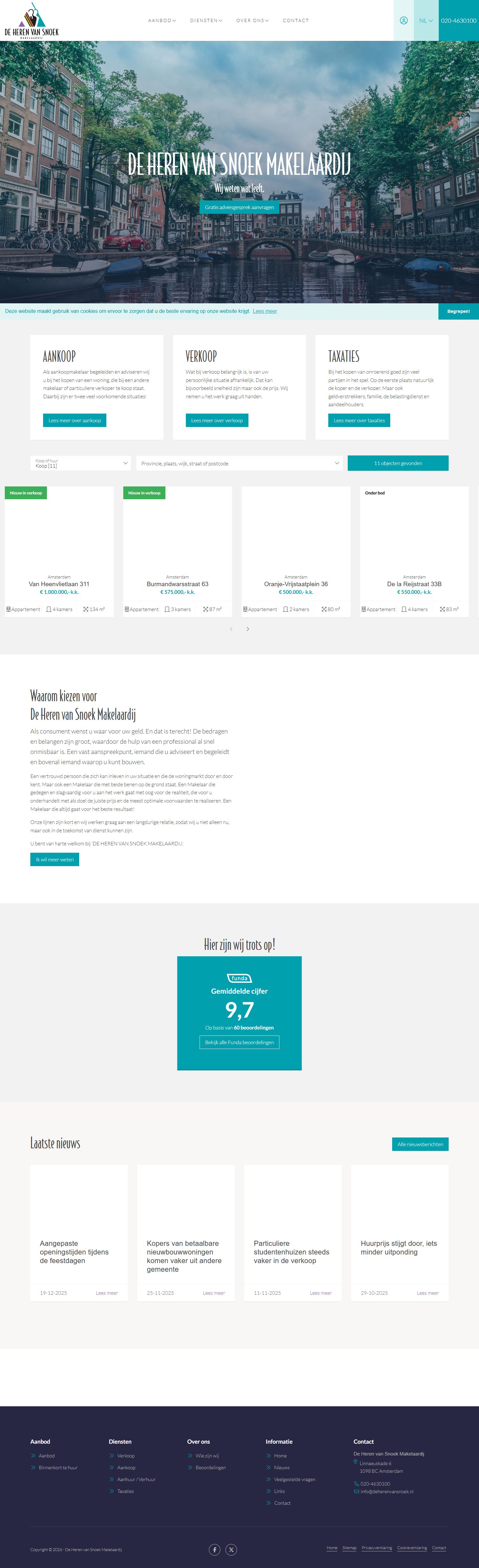 Screenshot der Website von www.deherenvansnoek.nl