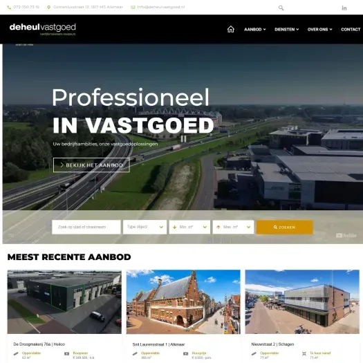 Screenshot van de website van www.deheulvastgoed.nl
