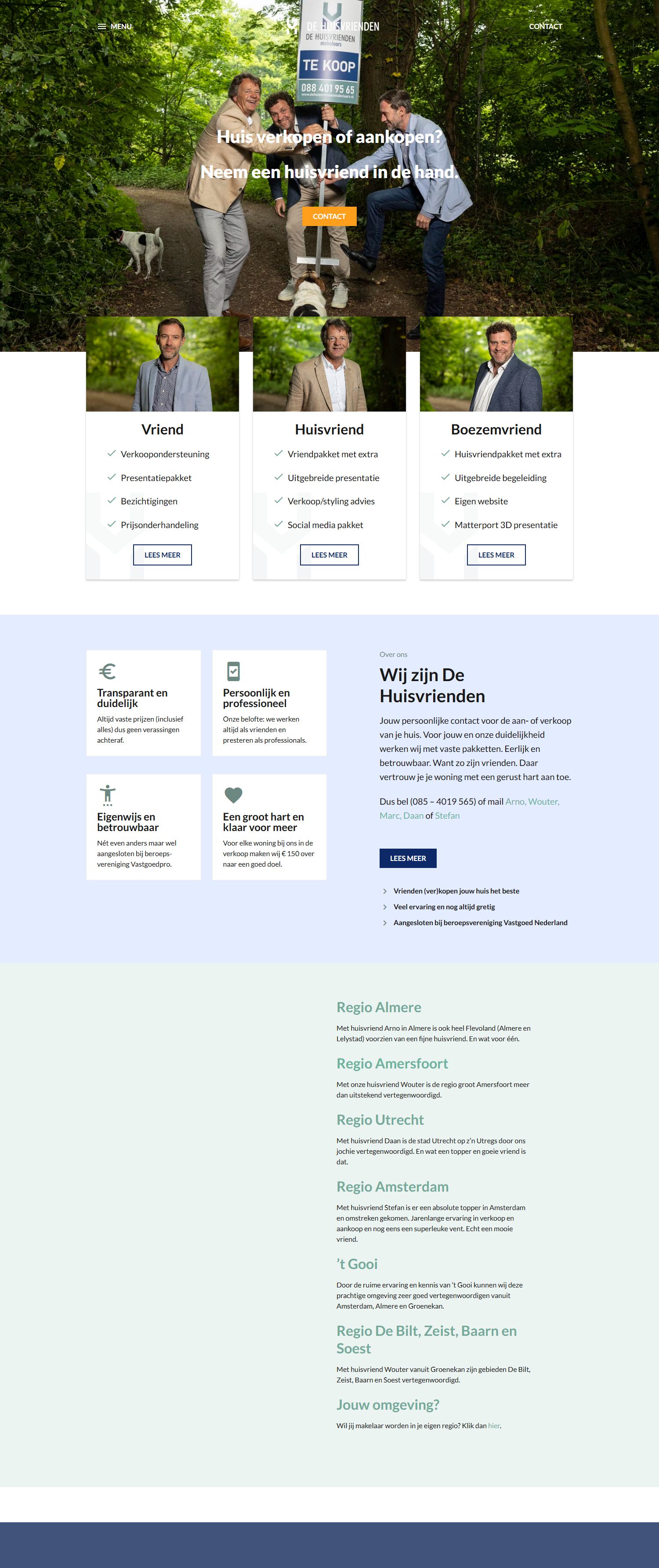 Screenshot der Website von www.dehuisvriendenmakelaars.nl