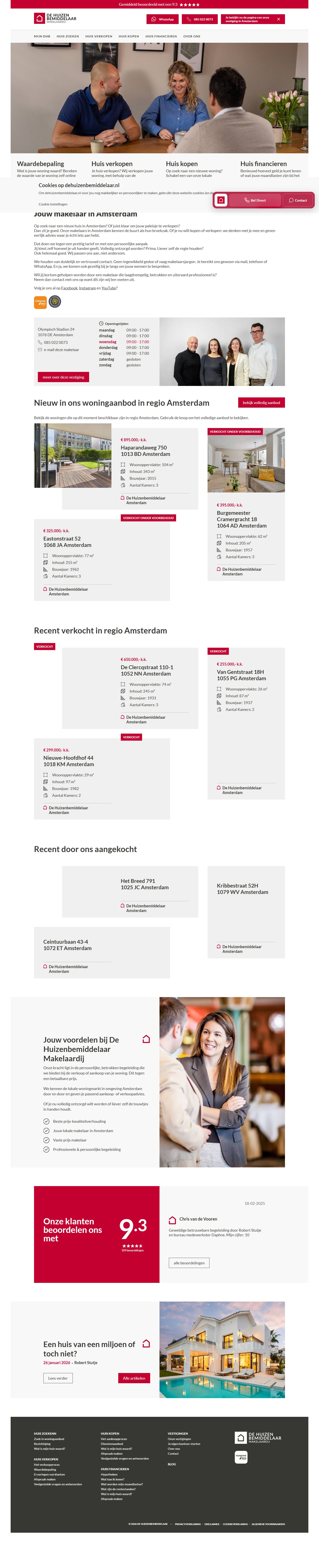 Team foto van De Huizenbemiddelaar Amsterdam