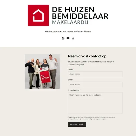 Screenshot van de website van www.dehuizenbemiddelaarijmond.nl