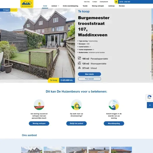 Capture d'écran du site web de www.de-huizenbeurs.nl