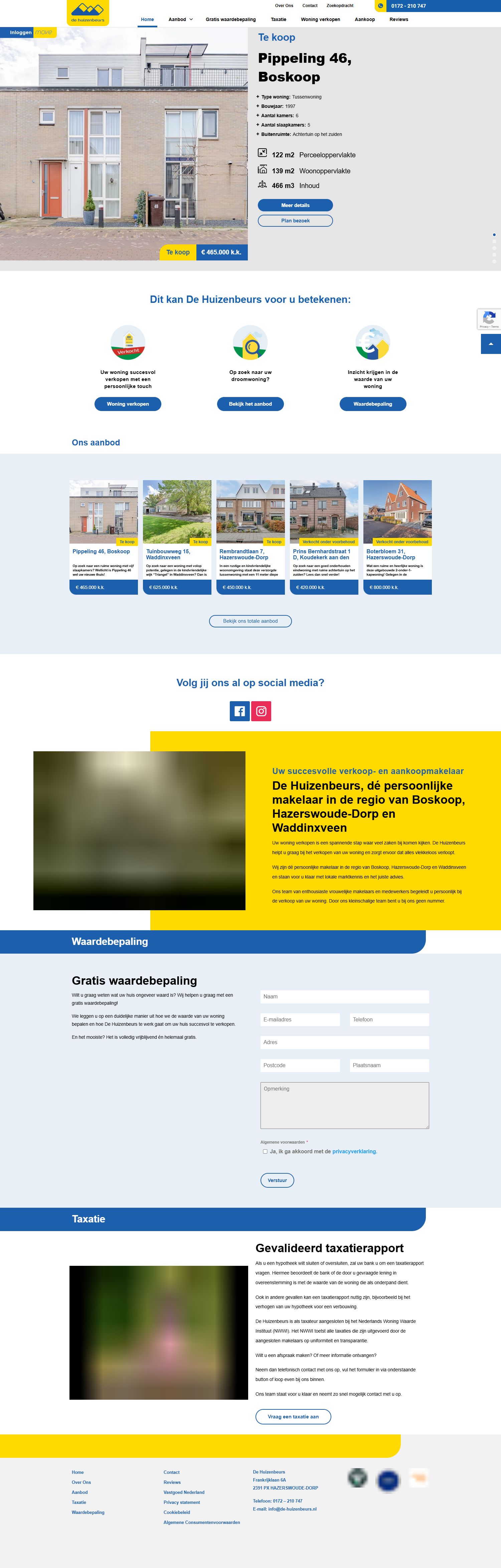Screenshot der Website von www.de-huizenbeurs.nl