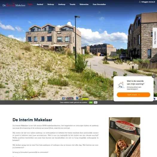 Screenshot van de website van www.de-interim-makelaar.nl