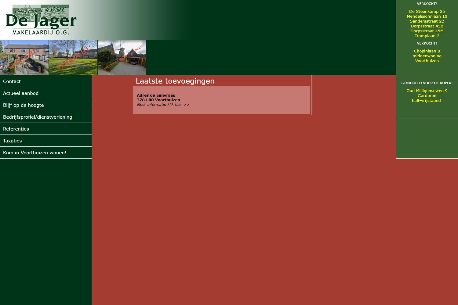Screenshot der Website von www.dejagermakelaardij.nl