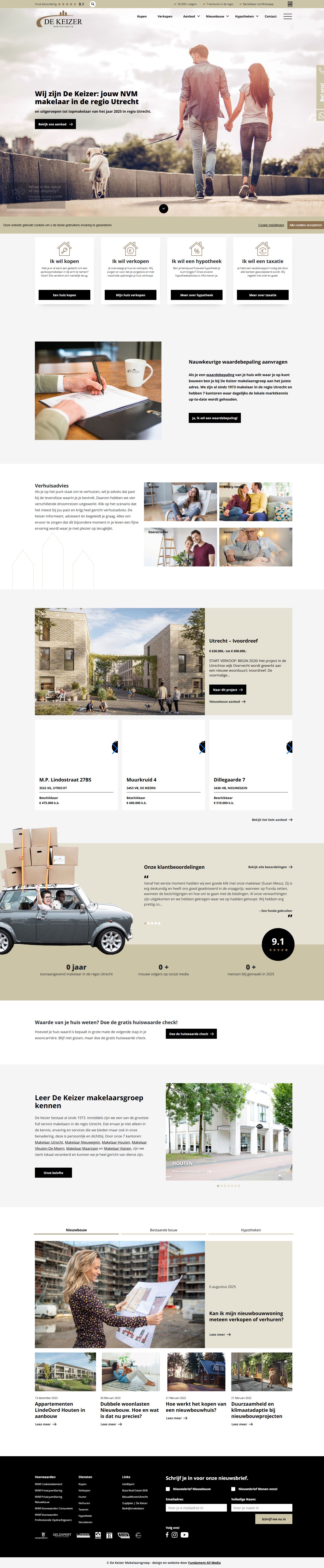 Screenshot der Website von www.dekeizer.nl