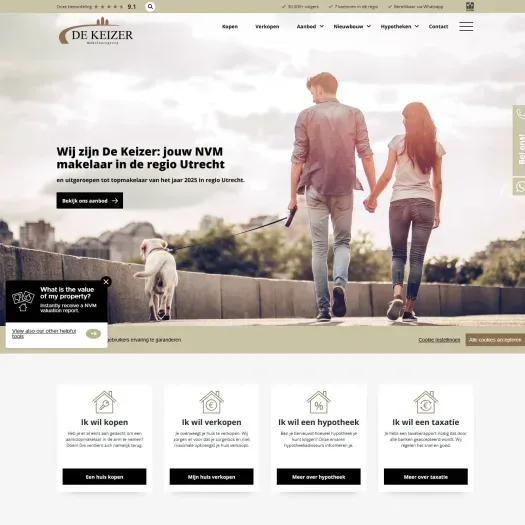 Screenshot van de website van www.dekeizersmit.nl