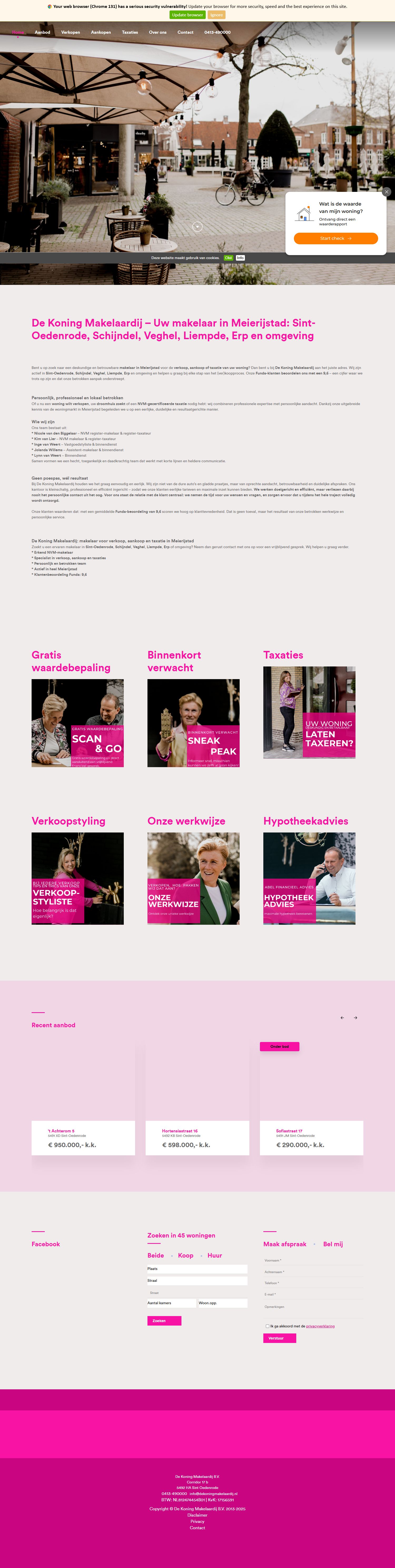 Screenshot der Website von www.dekoningmakelaardij.nl