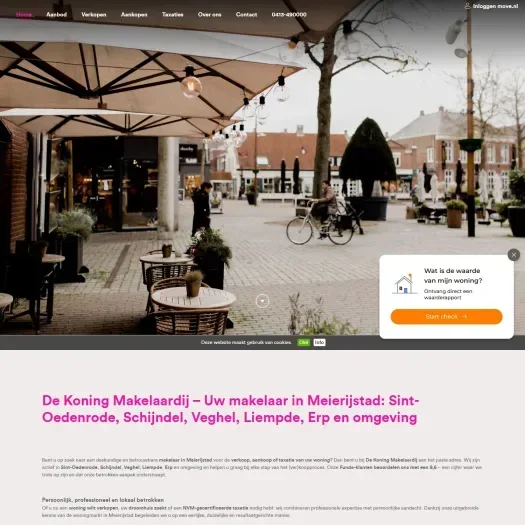 Screenshot van de website van www.dekoningmakelaardij.nl
