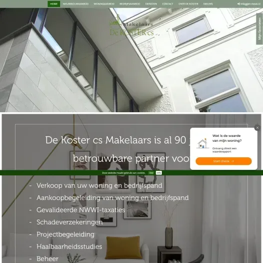 Screenshot of the website of www.dekostercs.nl