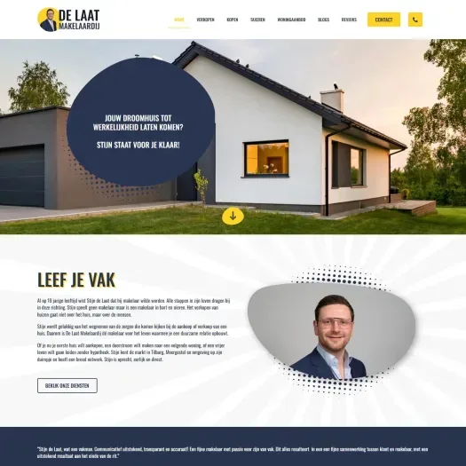 Screenshot of the website of www.delaatmakelaardij.nl