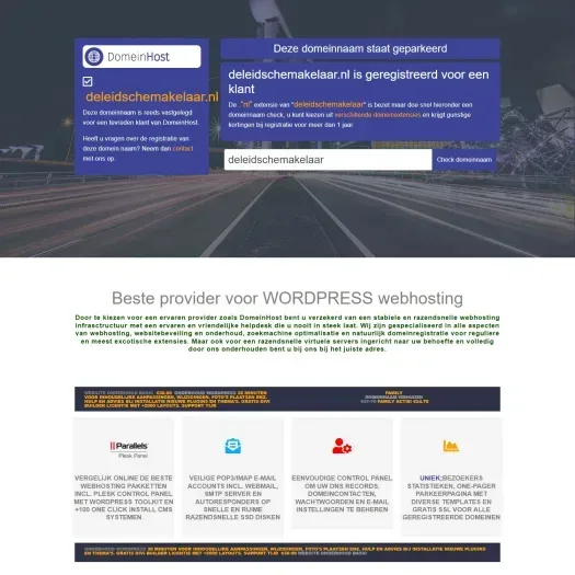 Screenshot van de website van www.deleidschemakelaar.nl