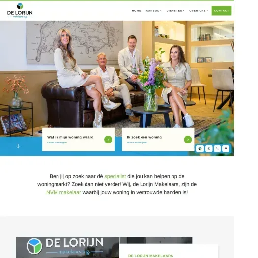 Screenshot of the website of www.delorijnmakelaars.nl