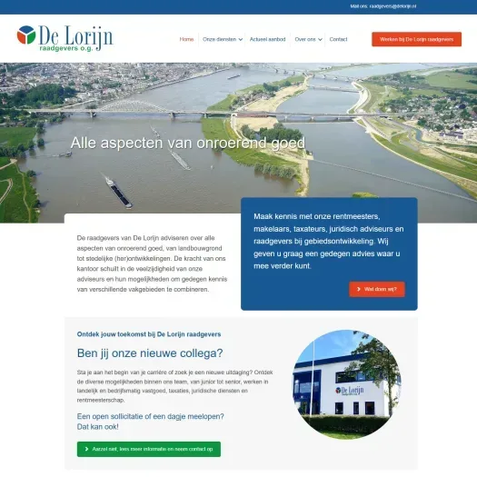 Screenshot van de website van www.delorijnraadgevers.nl