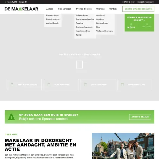 Screenshot van de website van www.demaakelaar.nl