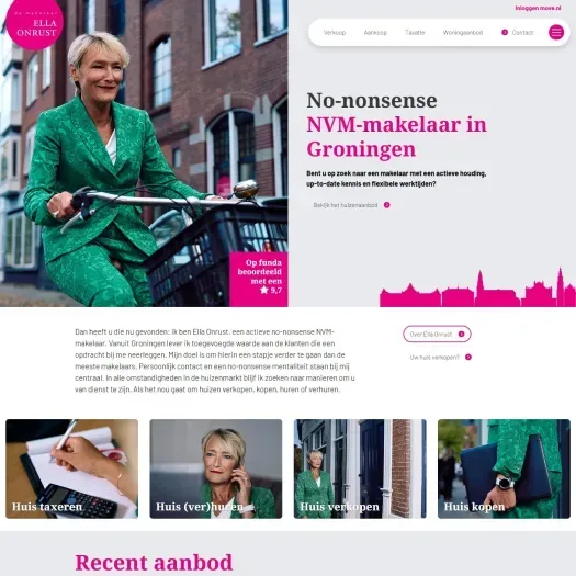 Screenshot of the website of www.ellaonrust.nl