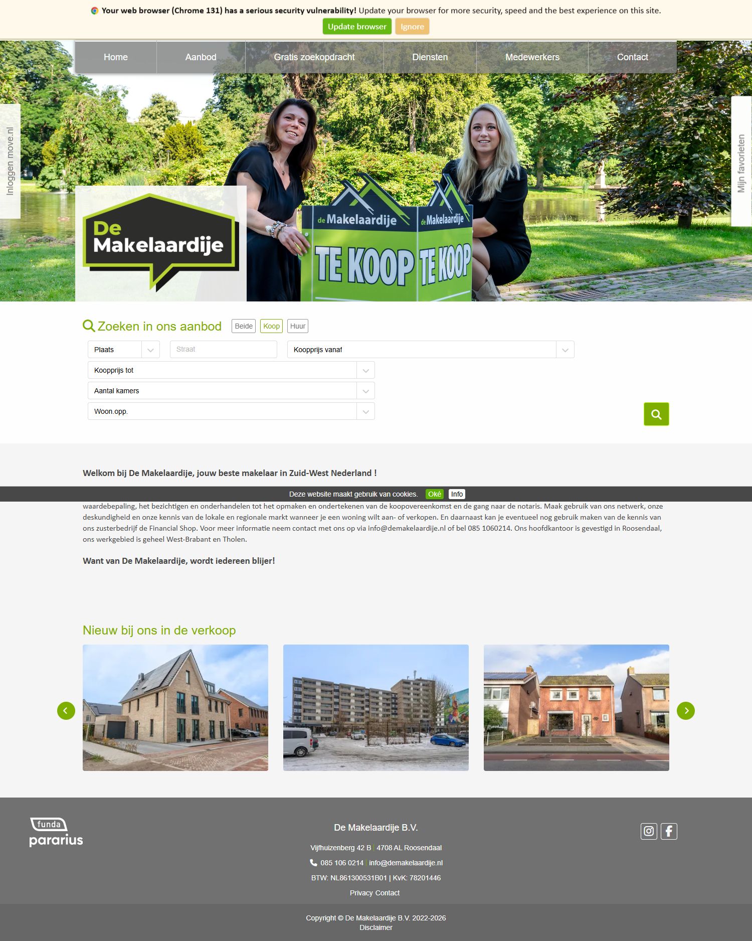 Screenshot der Website von www.demakelaardije.nl