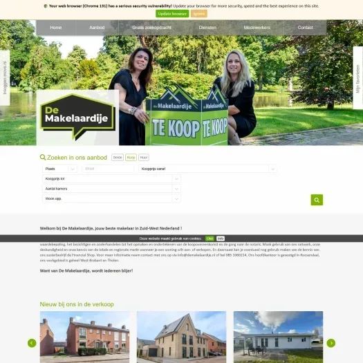 Screenshot of the website of www.demakelaardije.nl