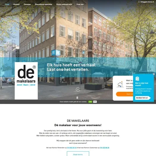 Screenshot of the website of www.demakelaars.nu