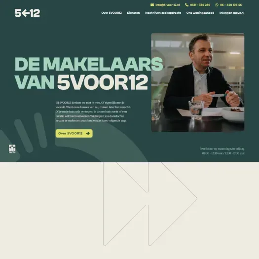 Screenshot van de website van www.5-voor-12.nl
