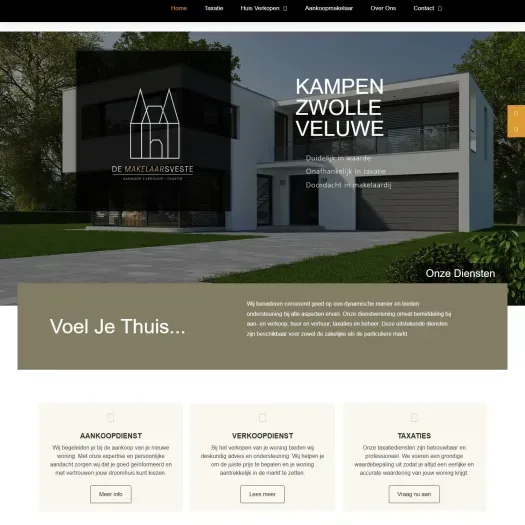 Screenshot van de website van www.makelaarsveste.nl
